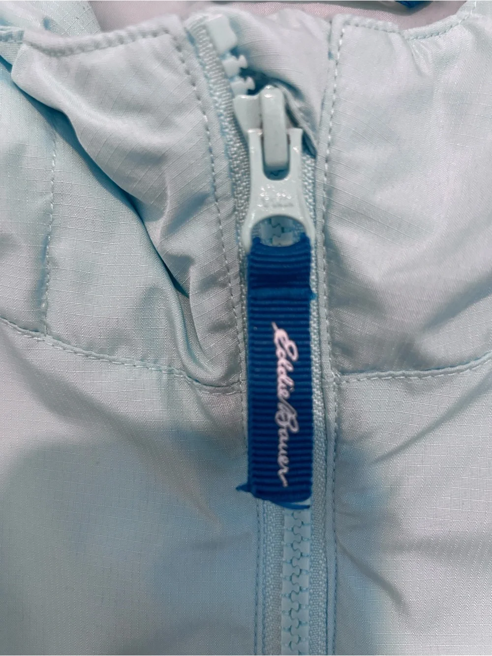 Eddie Bauer Two-Tone Blue Hooded Rain Jacket Size M (10/12)